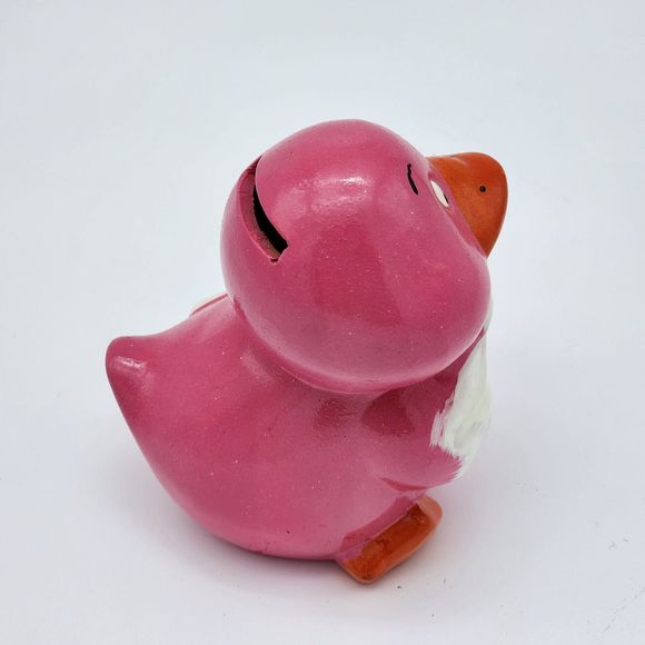 Vintage Pink Duck Coin Piggy Bank - Picture 4 of 5